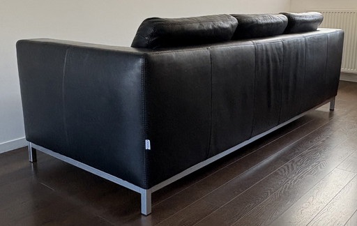 Zadellederen Designbank Machalke Manolito 3,5-Zits – Zwart