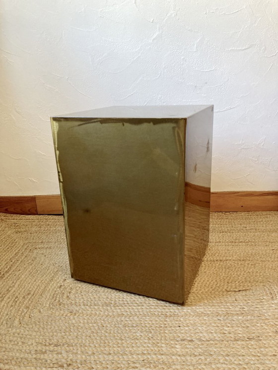 Image 1 of Electro-galvanized metal seat, brass effect. Pharrell Williams / Louis Vuitton fashion show, 2024