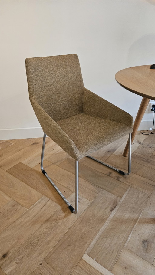 2 Design on Stock Eetkamerstoel - Model Penta - Zeer Goede Staat -l – eetkamerstoelen, Metal, Textile