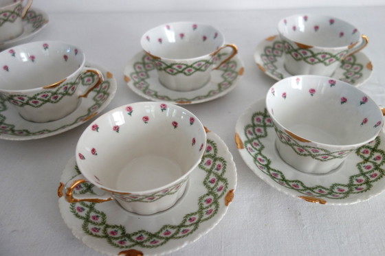 Image 1 of 7 tazas con platillos Theodore Haviland principios del siglo XX