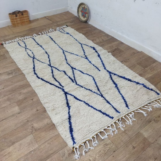 Image 1 of Tappeto berbero blu minimalista – Tappeto berbero blu minimalista | 240 × 145 cm