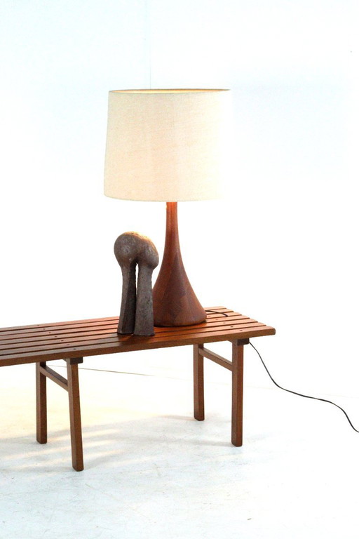 Vintage Wooden Slatted Bench 'Odijk' Midcentury – bankjes