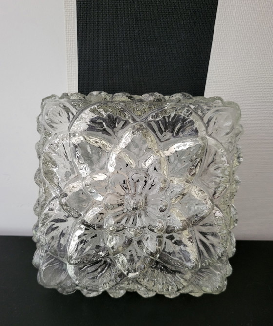 Image 1 of Vintage flower ceiling light from the 1970s.