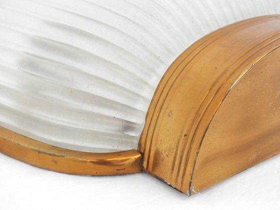 Image 1 of Lampada da parete Archimede Seguso Italia in cristallo pressato e ottone, design anni '30