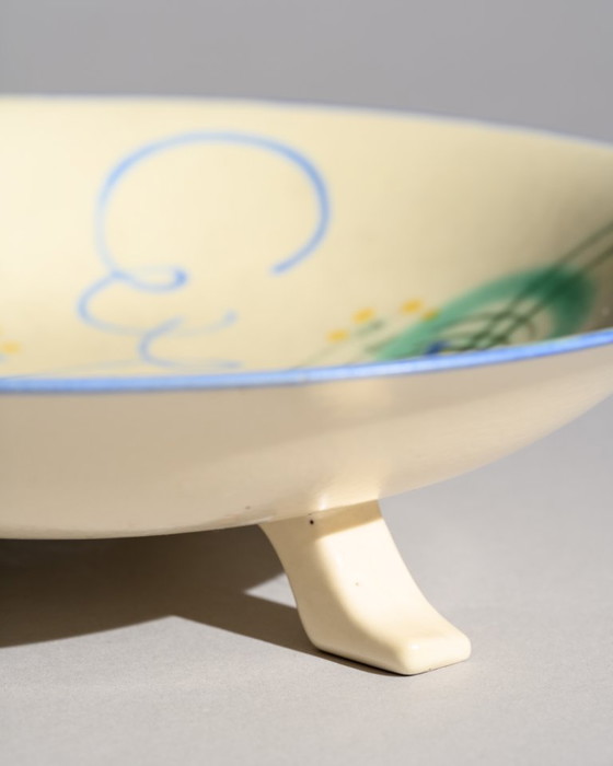 Image 1 of Margarete Heymann-Löbenstein Haël-Werkstätten Art Deco Ceramic Footed Bowl 1930s