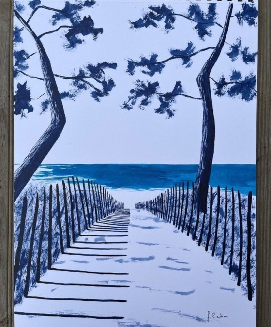 Image 1 of Oost-Indische inkt op wit fabriano papier 300g Formaat 40x30 cm.