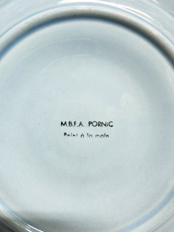 Image 1 of Juego de ostras pintado a mano, Pornic, Francia, década de 1950.