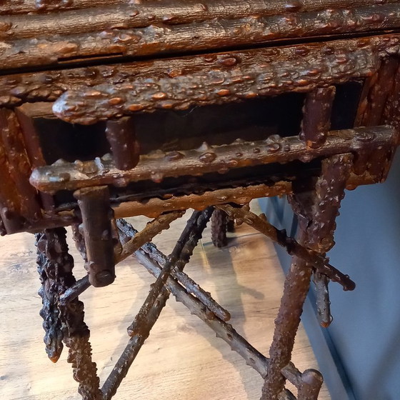 Image 1 of Antique Japanese Faux Bois sewing table