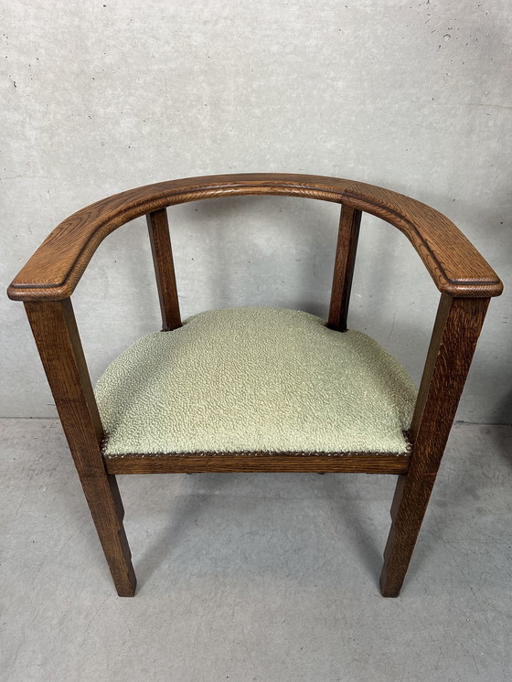 Image 1 of Originele art deco stoel - eik 