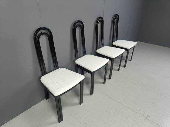 Image 1 of Ensemble de 4 chaises de salle à manger italiennes post-modernes, 1980S