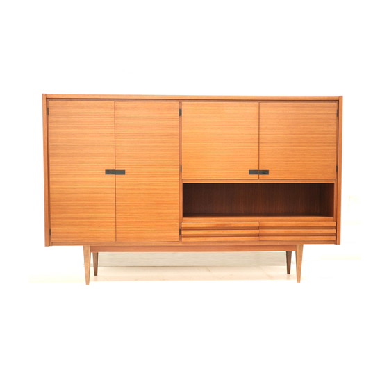 Image 1 of Groot Vintage Highboard Dressoir / Wandmeubel Van Teakhout Uit De Jaren ’60