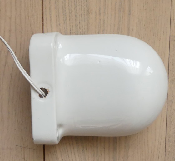 Image 1 of Ceramic sphere lamp, wall light, sphere lamp, white opal glass, 1930s, UK1aeb