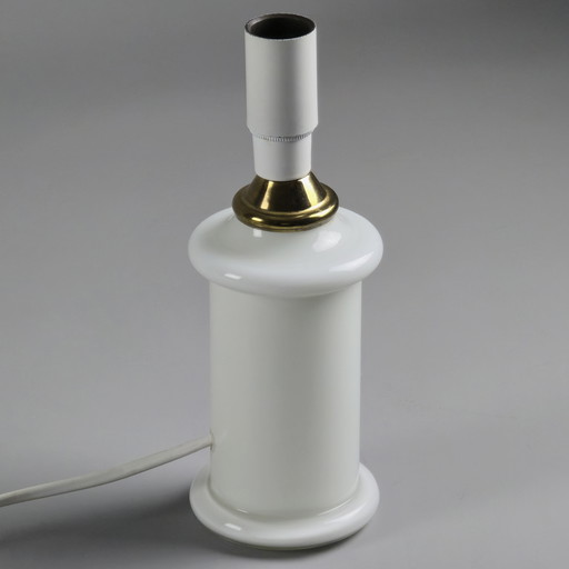 1981 Vintage HOLMEGAARD Apotek Opaline Glass Lamp Base By Sidse Werner — Danish Modern Lighting.
