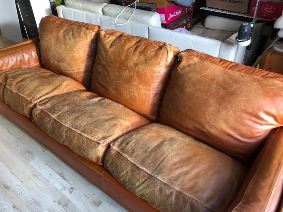 Image 1 of Poltrona Frau Socrates - Hermoso y elegante sofá de diseño italiano en color coñac