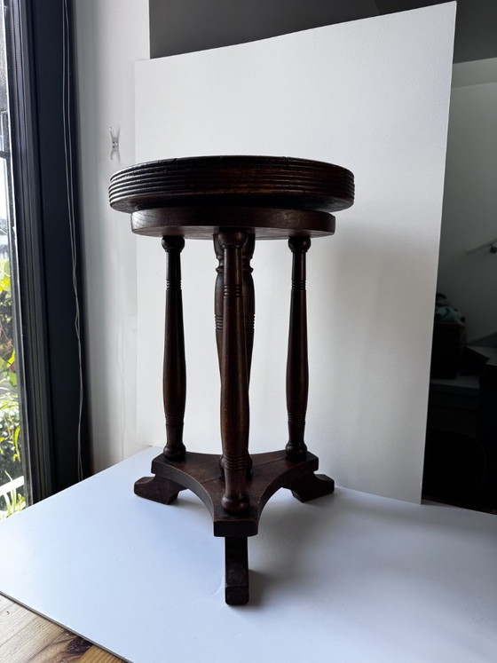 Tabouret de piano Art Déco en chêne massif, vers 1930 – Textile (photo 5 of 10)