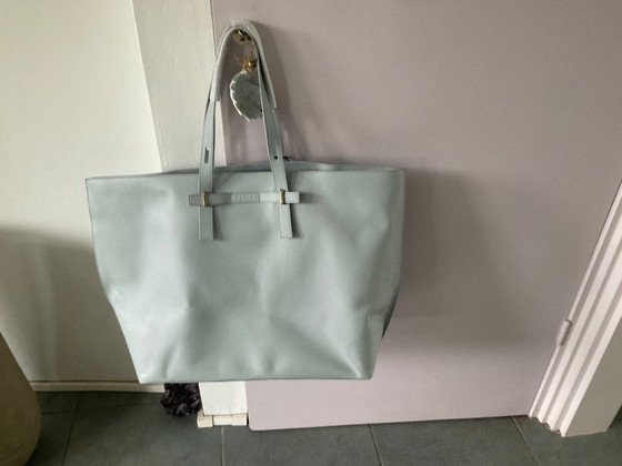 Furla, bolso shopper grande de cuero azul claro. – Bolsos tote (photo 12 of 14)