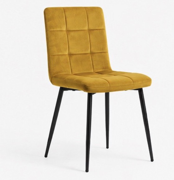 4 Light & Living OLIVE Eetkamerstoelen – Okergeel Velvet (photo 2 of 5)