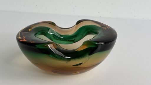 Vintage Murano Glass Geode Jewelry Bowl / Ashtray Sommerso - Flavio Poli Design