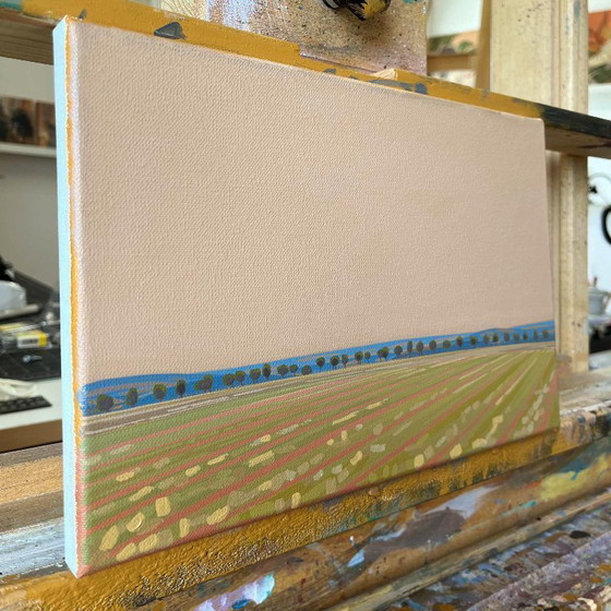 Image 1 of Blue Avenue, unique piece, painting, hand-painted one-of-a-kind, 30 x 20 cm, acrylic paint on canvas