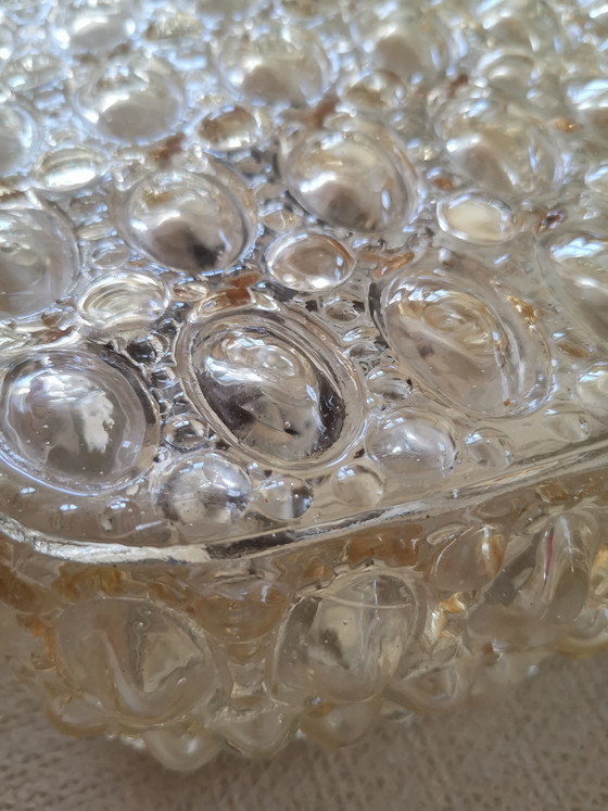 Image 1 of Original Mid Century Bubble Glas Wandlampe Limburg A670 Amber Bernstein Space Age 60er 70er Tynell-Ära