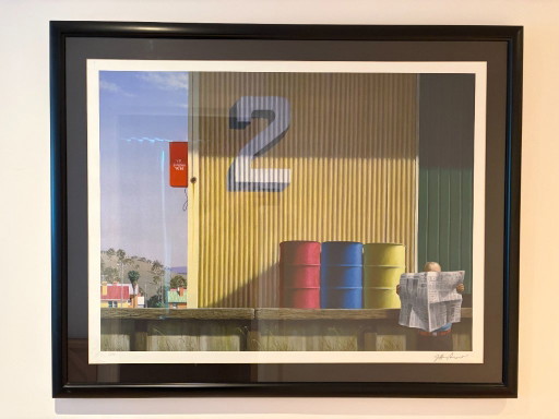 Jeffrey Smart – "Mattina, Yarragon Siding" (Stampa d'archivio in edizione limitata con cornice)