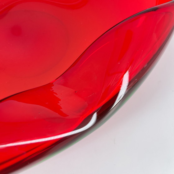 Large Murano art glass bowl, ruby ​​red – 30.5 cm – 3 kg – Vintage Art Glass – Vases (photo 8 of 15)