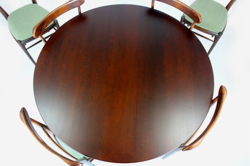 Gerestaureerde eethoek in mid-century modern stijl, Tsjechoslowakije, jaren 60, set van 7
