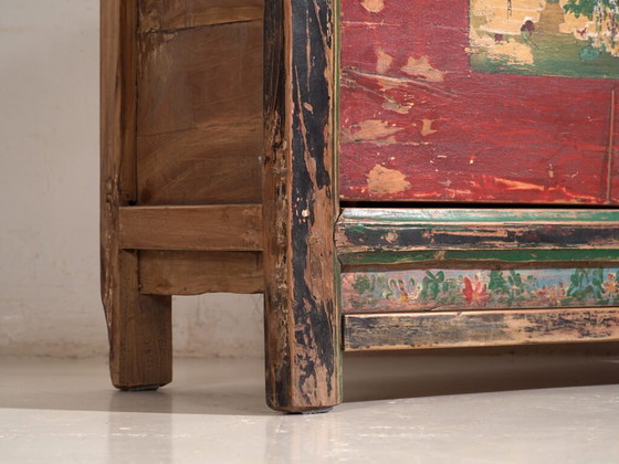 Credenza antica dipinta in legno di pino – Cina, circa 1930 – Credenze con vetrina (photo 16 of 40)