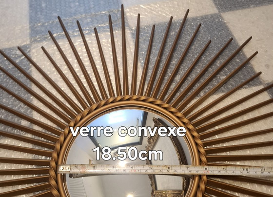 Image 1 of Espejo sol de 70cm, marca Chaty Vallauris, firmado a partir de 1960.
