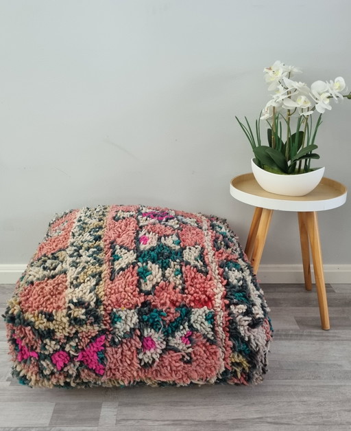 Vintage Berber Pouf, marokkanisches Sitzkissen