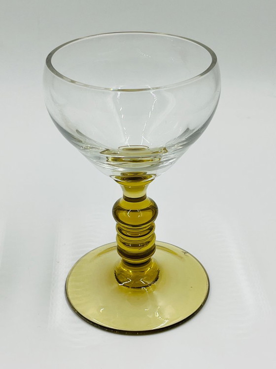 Dúo de copas de vino Roemer de Alsacia con pie ámbar, Vasos y jarras, Vidrio, Transparente, Vintage (foto 4 de 9)