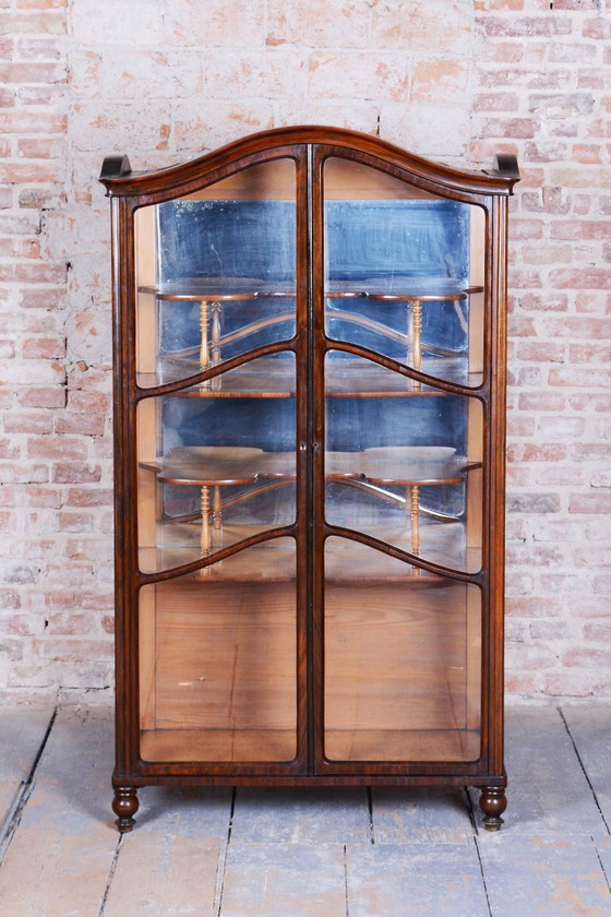Restored Biedermeier Display Cabinet, Maple, Walnut, Polish, Czech, 1850s – Glass, Wood (photo 17 of 18)