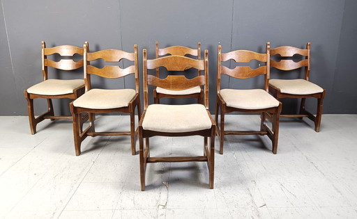 Sillas de comedor vintage brutalistas, juego de 6, década de 1960