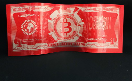 Edenlilas: "Bitcoin Red". Handgesigneerd, Met Coa.