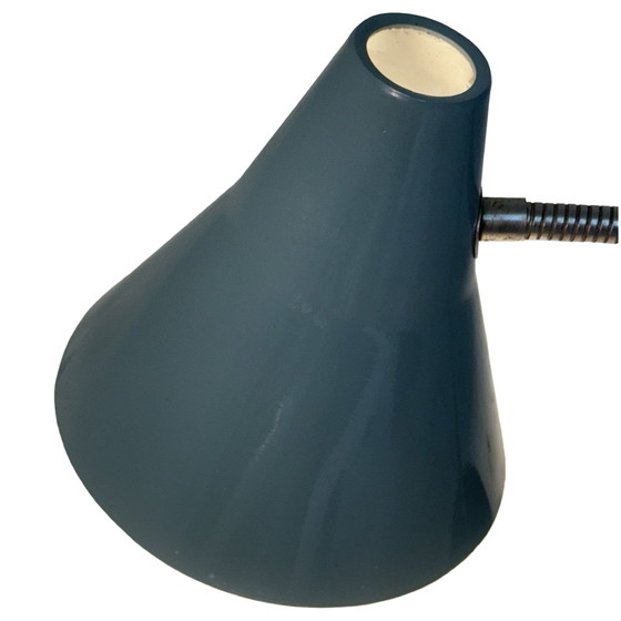 Image 1 of Vintage - Desk lamp - Black base, gooseneck and blue / grey shade - ca. 1970