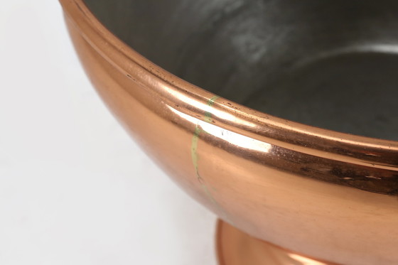 Image 1 of Secchiello per il ghiaccio o ciotola in rame rotondo fatto a mano, Belgio anni '30