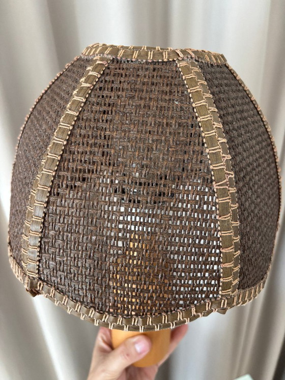 Lampe de table vintage tressée – Bois et rotin – Années 1970 – Wood (photo 10 of 11)