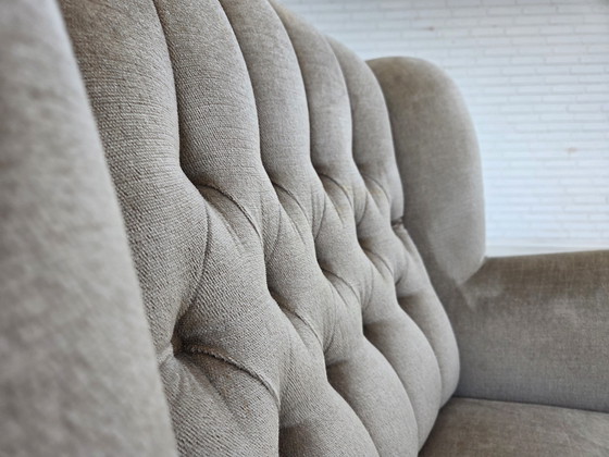 Image 1 of 1970s Danish Armchair, Original Condition, Furniture Velour, Beech Wood