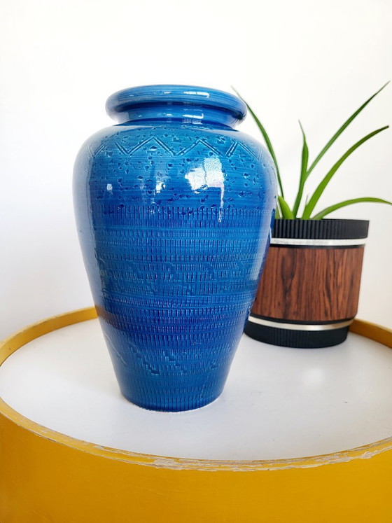 Image 1 of Bitossi glazed ceramic vase, Riminini decor, Aldo Iondi, 1960s in Italy