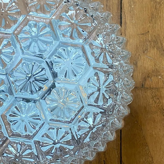 Image 1 of Kleine vintage wandlamp van antiek glas, plafondlamp, diameter 19 cm