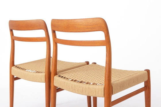 Set van 4 Alf Aarseth Model 145 eetkamerstoelen, teakhout en Deens papierkoord, Gustav Bahus, Noors – Wood (photo 7 of 10)