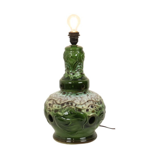 Image 1 of Green Lamp Fat Lava Ceramic 50cm