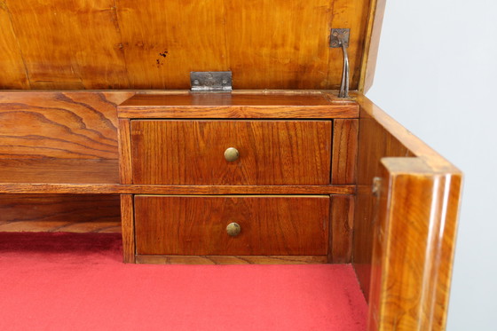 Image 1 of Mobile antico con zona scrittura, finitura noce, anni '30, Cecoslovacchia