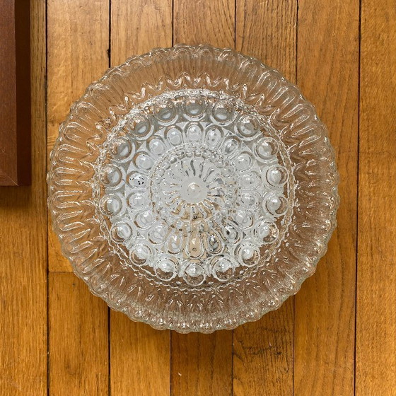 Image 1 of Lampada da parete/soffitto vintage in vetro trasparente rotondo