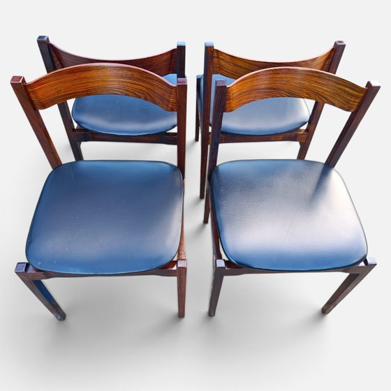 4x Gianfranco Frattini Stuhl Cassina 1960er Jahre Italien Palisanderholz Wunderschöne Stühle, entworfen von (photo 6 of 12)
