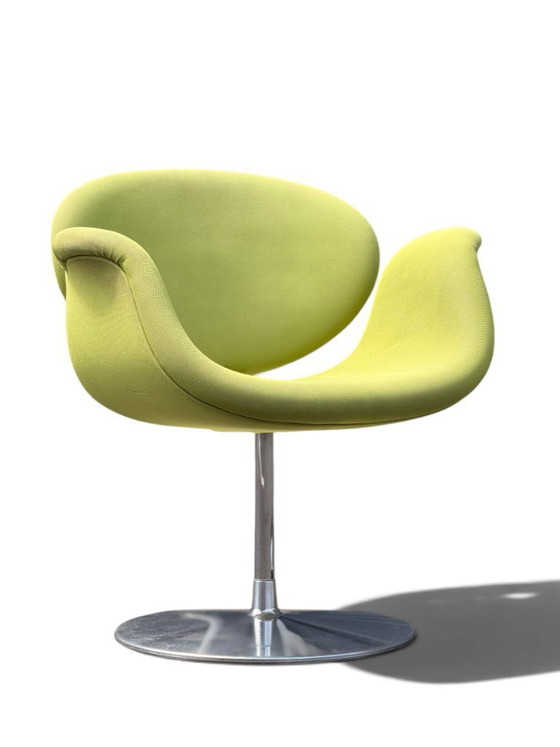 Pair Of Authentic Pierre Paulin "Little Tulip" Chairs For Artifort - Vibrant Green – Dining chairs, Textile (photo 13 of 13)