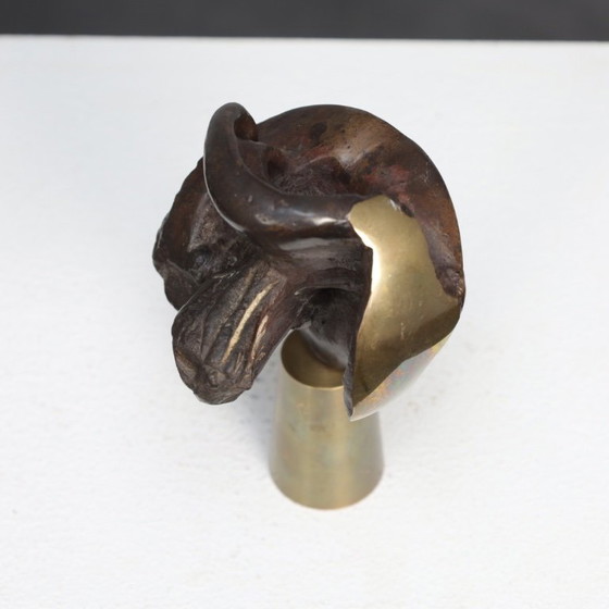 Image 1 of Mia Moreaux. Escultura de bronce «Labios» con base de latón, Bélgica, década de 1990