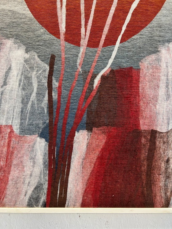 Image 1 of Artwork, Painting, Setting Sun, Painted On Jute, 1980's