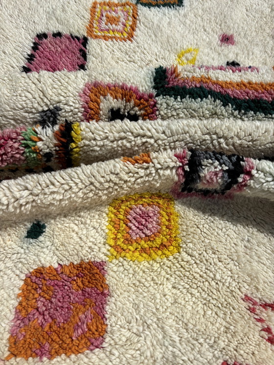 Image 1 of Handgemaakt Marokkaans Mrirt Wollen Vloerkleed 190x220 cm - Kleurrijk Boheems Berber Design
