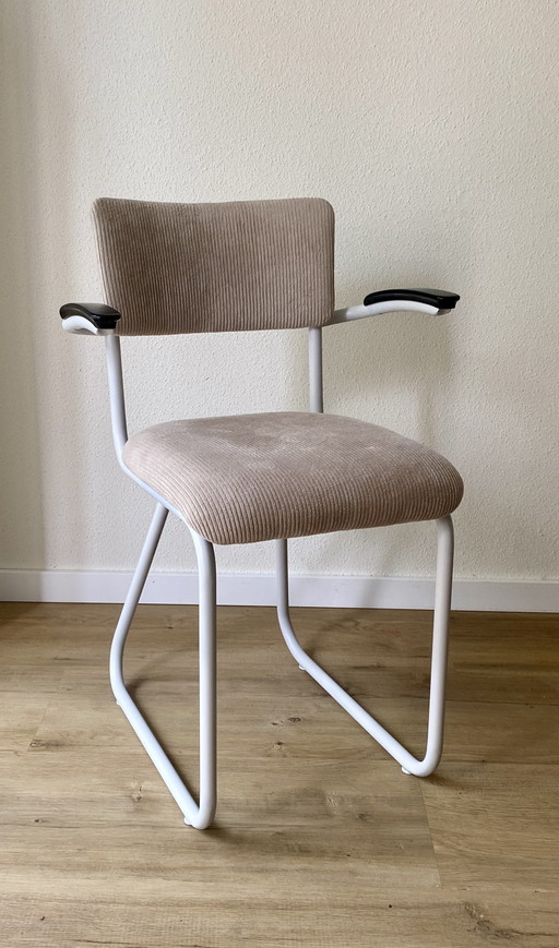 Ahrend De Cirkel Telaio Tubolare - Sedia a Slitta – Riciclata – Tessuto a Coste – Design Olandese Vintage